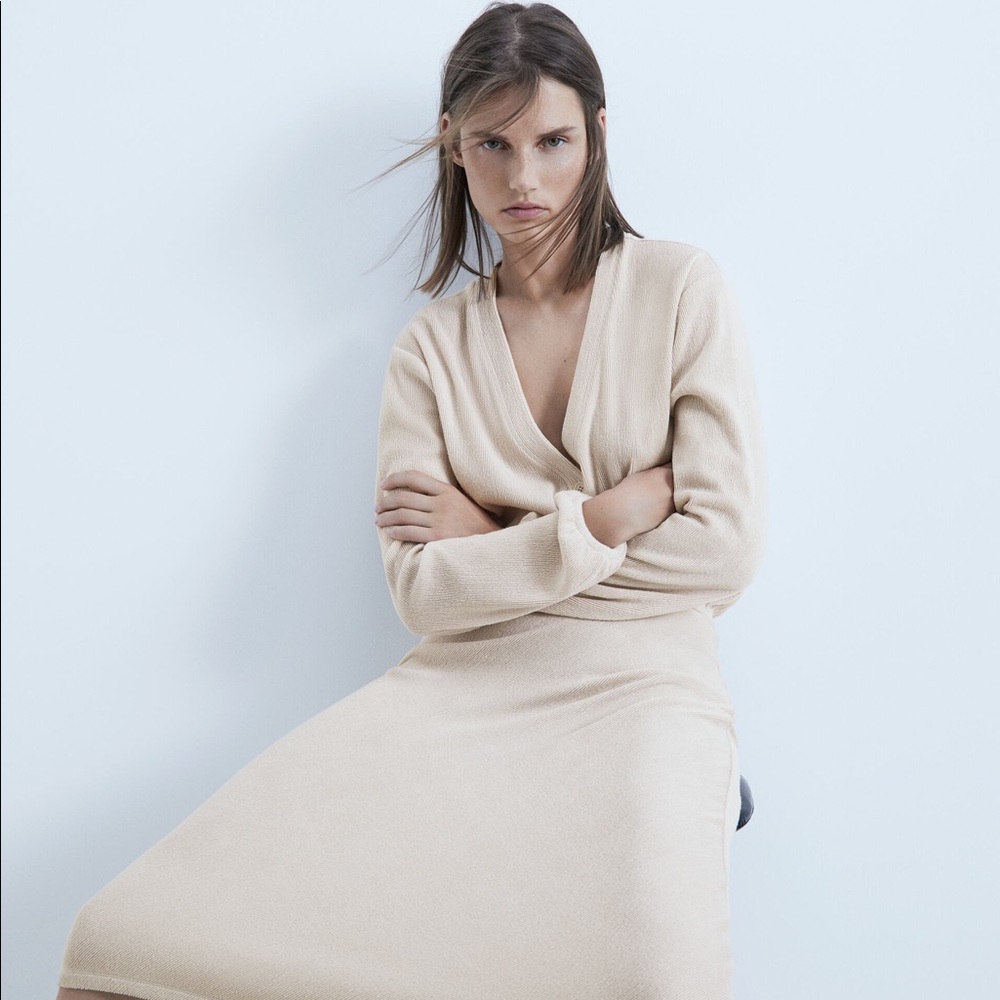 Zara | buttoned ribbed jacket Sz. L